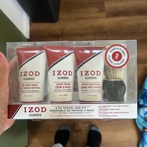 IZOD Classics Men's Travel Shaving Kit - Red and White